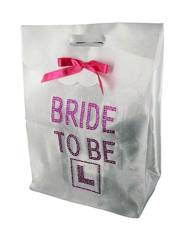 White Diamante Bride to Be Gift Bag