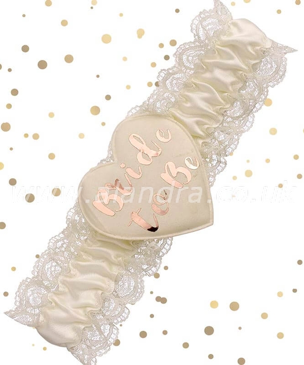 Cream & Rose Gold Bride to Be Garter