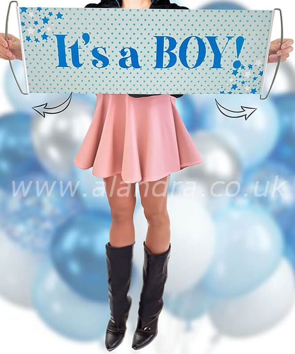 Its A Boy Gender Reveal Pull Out Banner