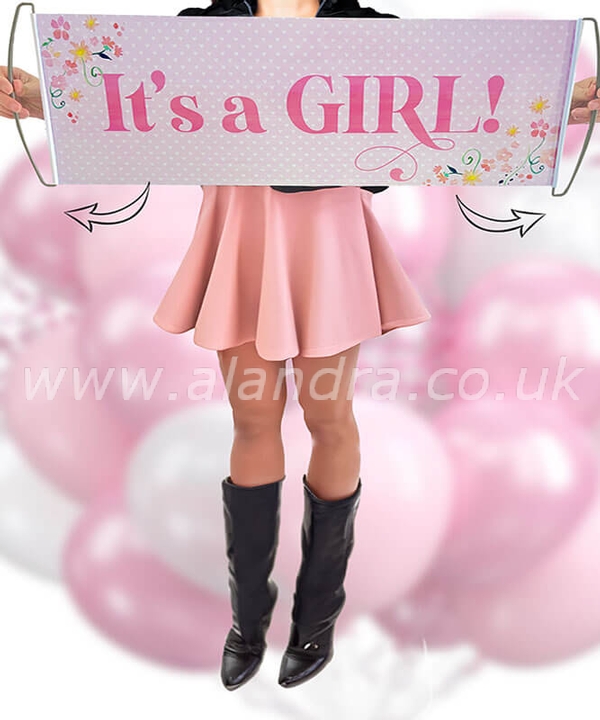 Its A Girl Gender Reveal Pull Out Banner